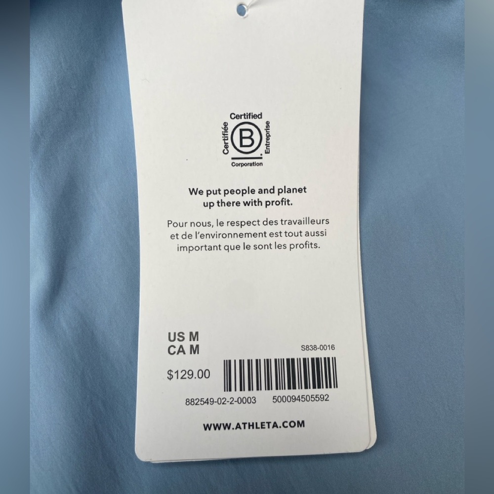 NWT Athleta Oversized Poplin Top Button Up Long Sleeve Heron Blue Women’s Medium - Picture 6 of 13
